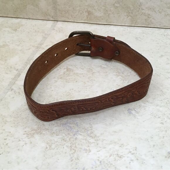 STEERHIDE TOOLED LEATHER BELT‎ - Picture 2 of 7